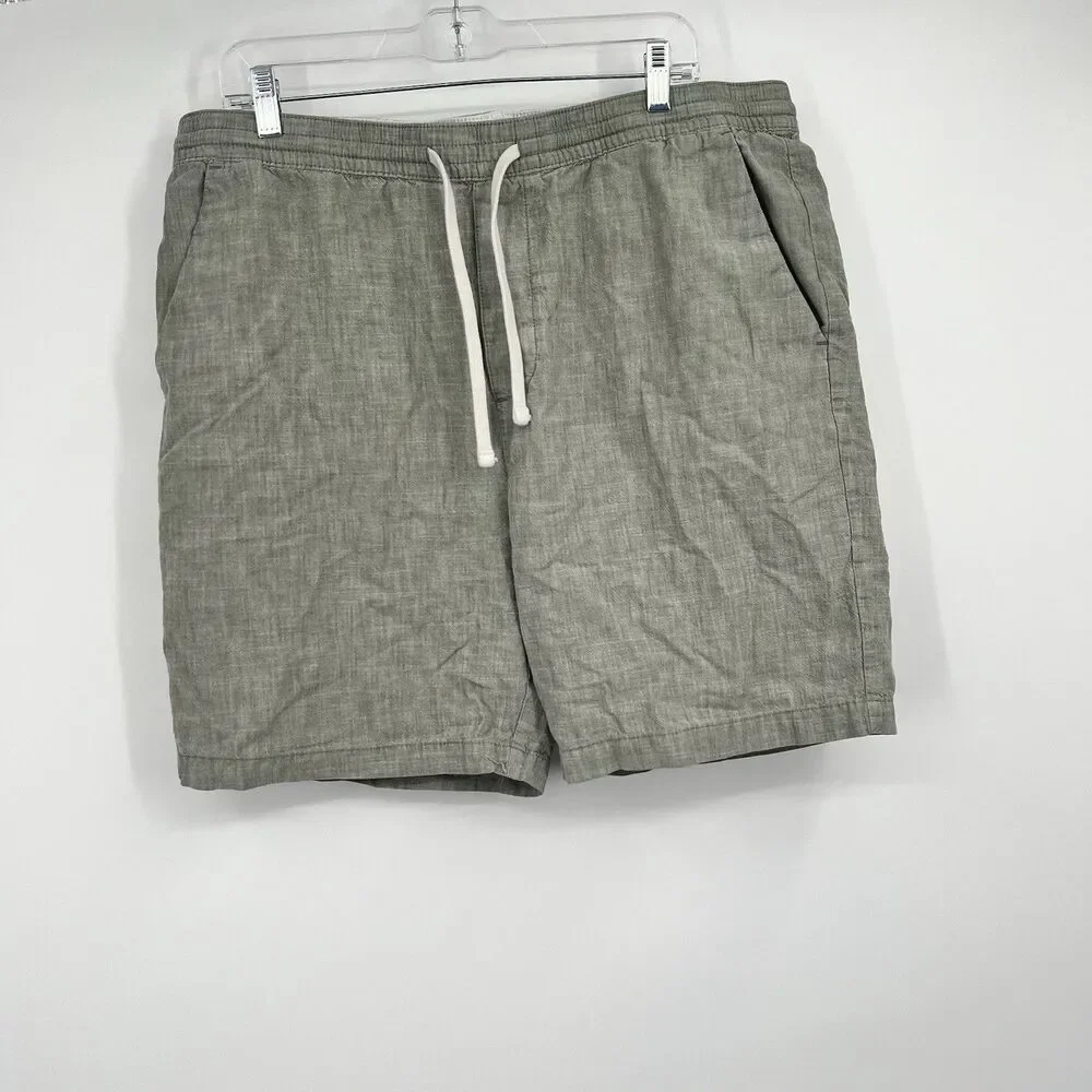 Banana Republic Mens 100% Cotton Green Shorts XL Beach Cruise Vacation